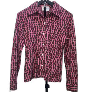 Nikki Chasin x Lars Corso Button Down Shirt Pink Red Astrid Small S